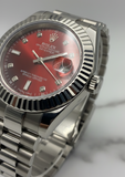 Nivora Prime™ Rolex Red Dial Luxury Steel Watch for Men