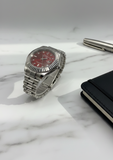 Nivora Prime™ Rolex Red Dial Luxury Steel Watch for Men